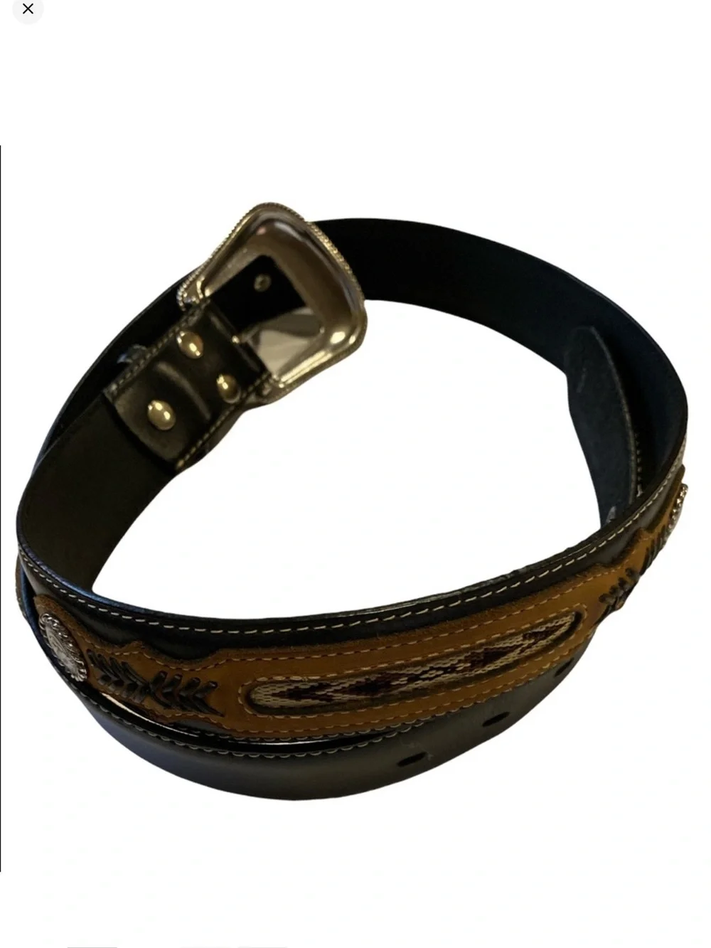 Nocona Men’s Leather Black Brown Western Belt Size 40